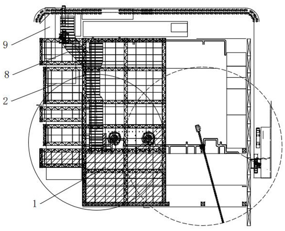 Steel structure hoisting construction method for incineration room and purification room of power plant