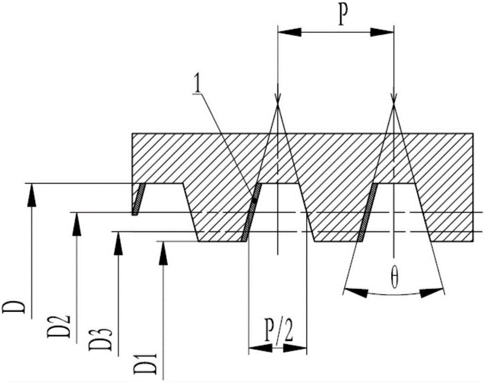 Tooth form geometrical parameter measurement method for online machining of large-diameter multi-thread ring gauge