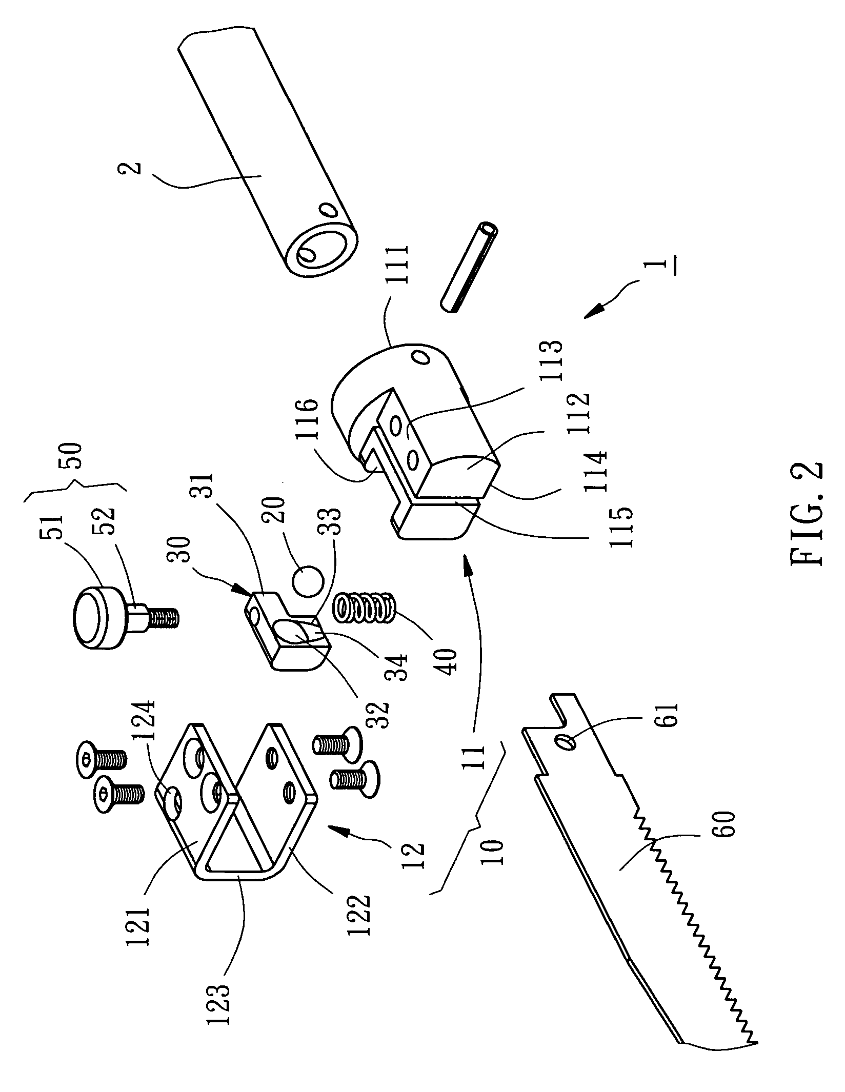 Saw blade clamping mechanism for a power tool