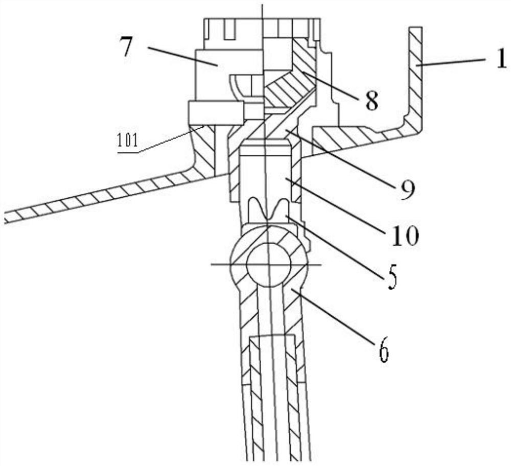 Fixing structure of stress application outer ring header pipe