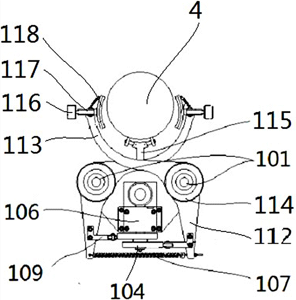 Electric transmission line insulator sweeping pole-climbing robot with climbing deviation rectification function