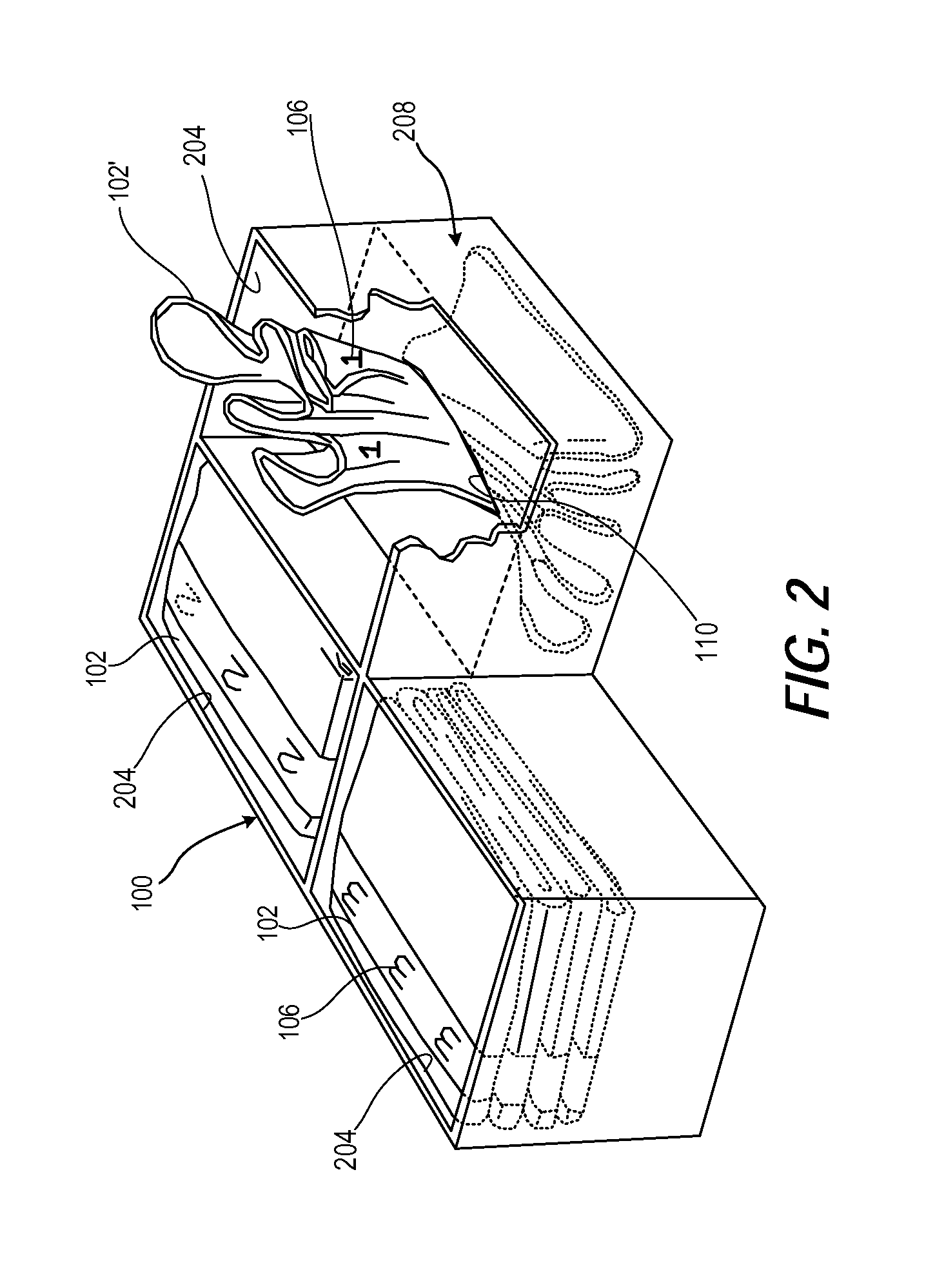 Container for surgical absorbent articles