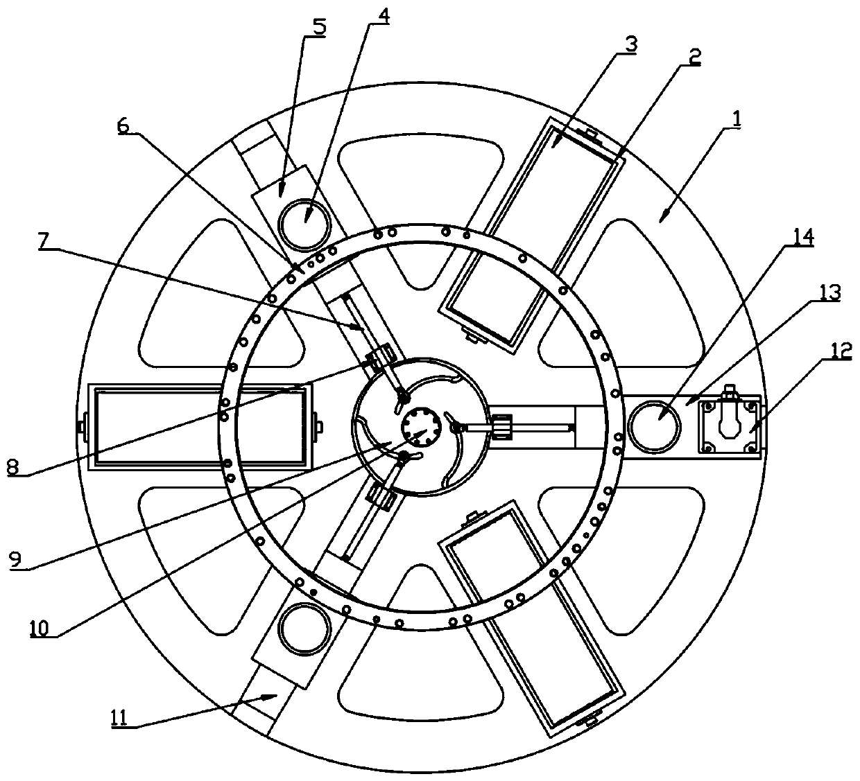 Automatic centering and clamping machining tool for rotary workpiece