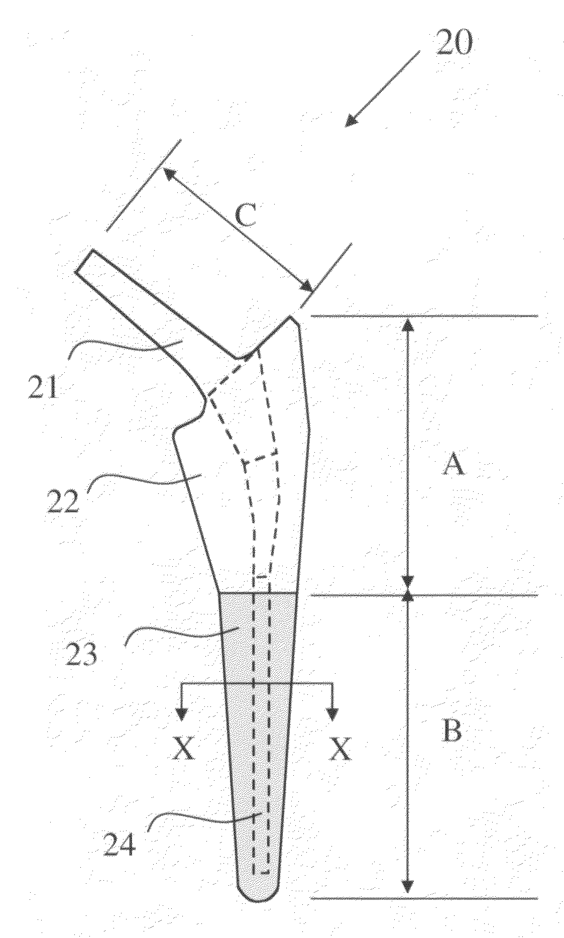 Bone-compliant femoral stem