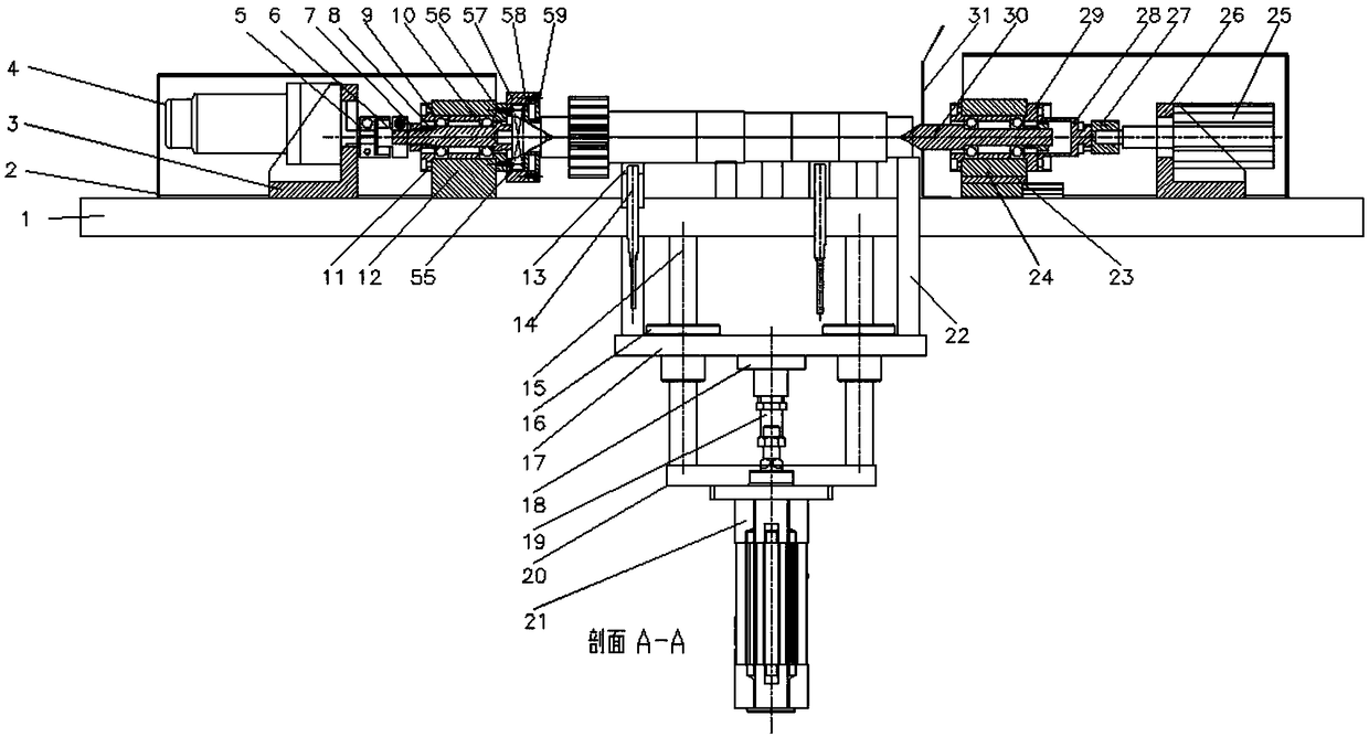 Comprehensive test tool for outer diameter of stepped shaft and inner hole of gear