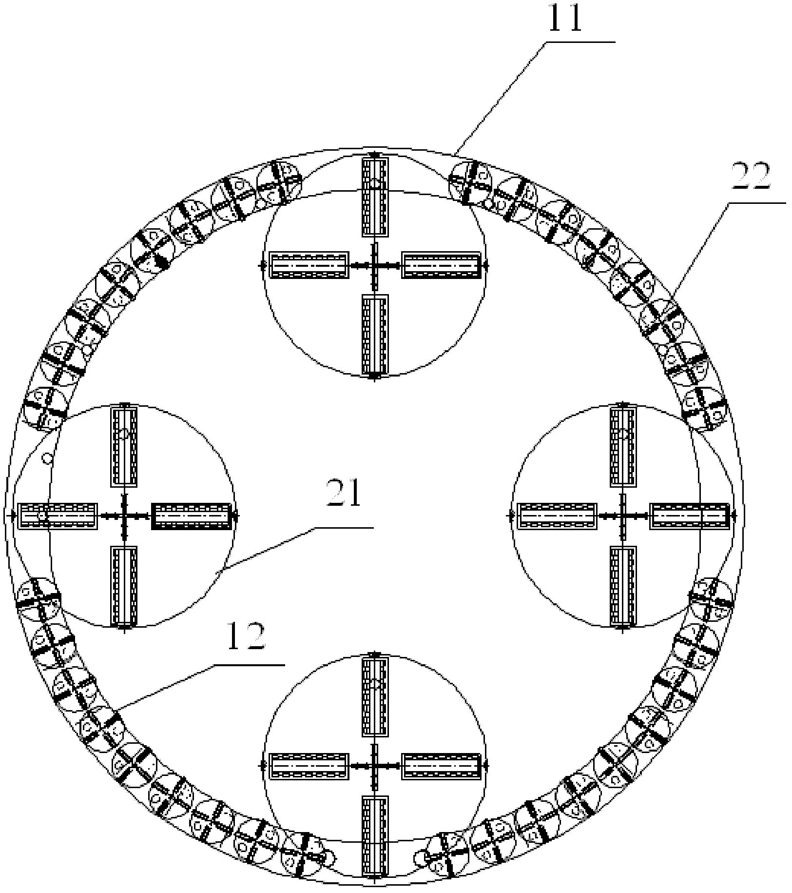 Annular shield machine and tunnel construction method