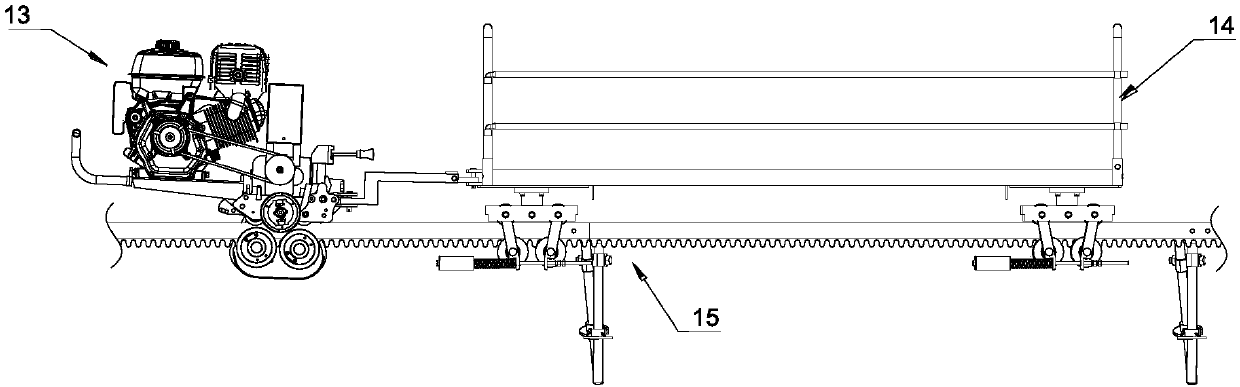 Anti-shake travelling mechanism for monorail conveyor