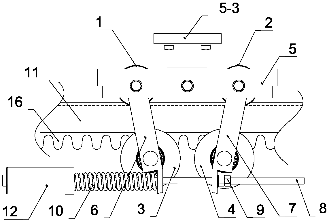 Anti-shake travelling mechanism for monorail conveyor