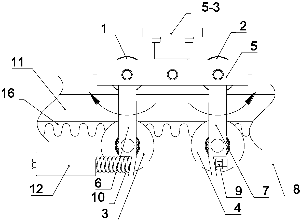 Anti-shake travelling mechanism for monorail conveyor