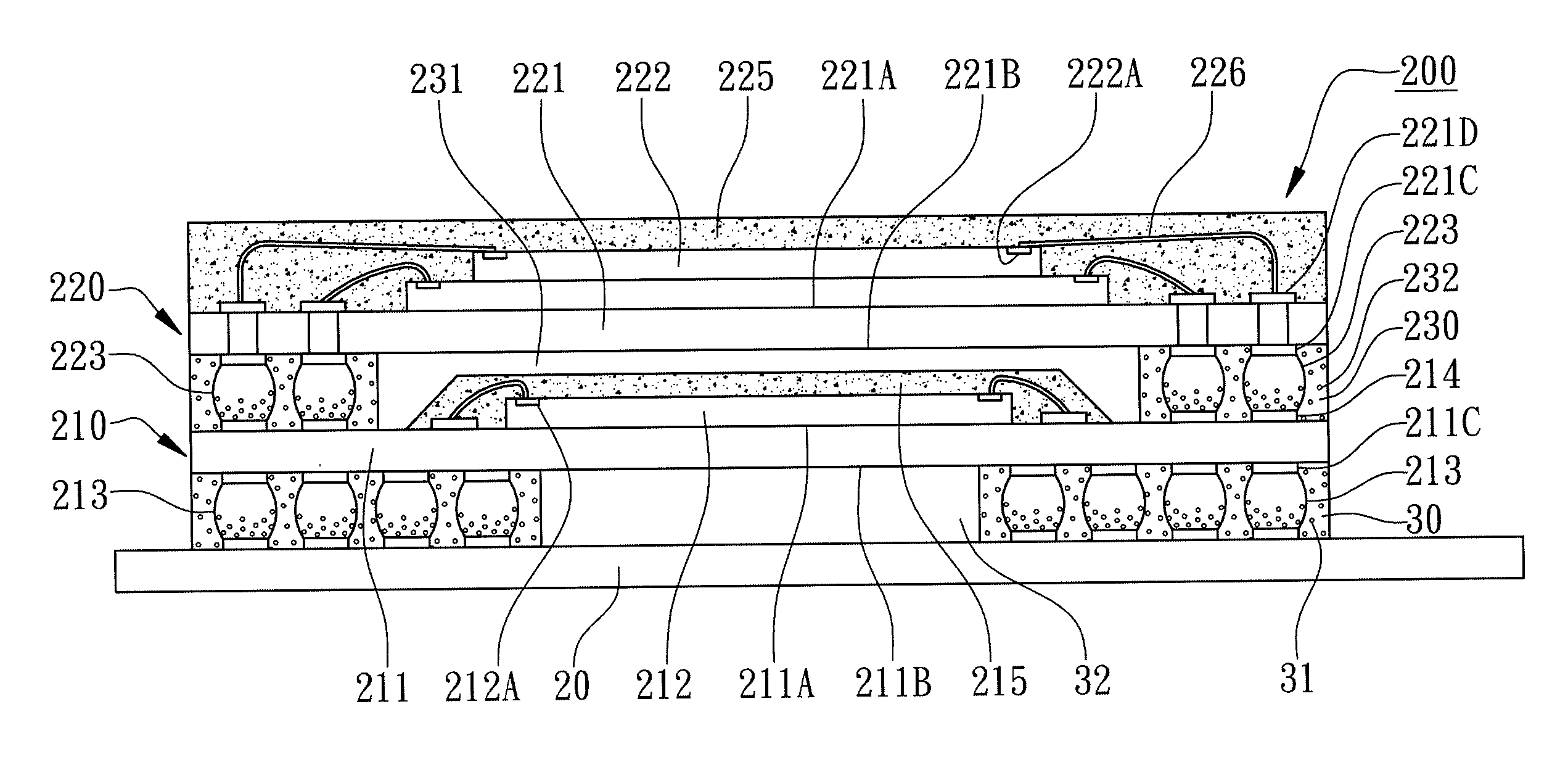 Package-on-package semiconductor device