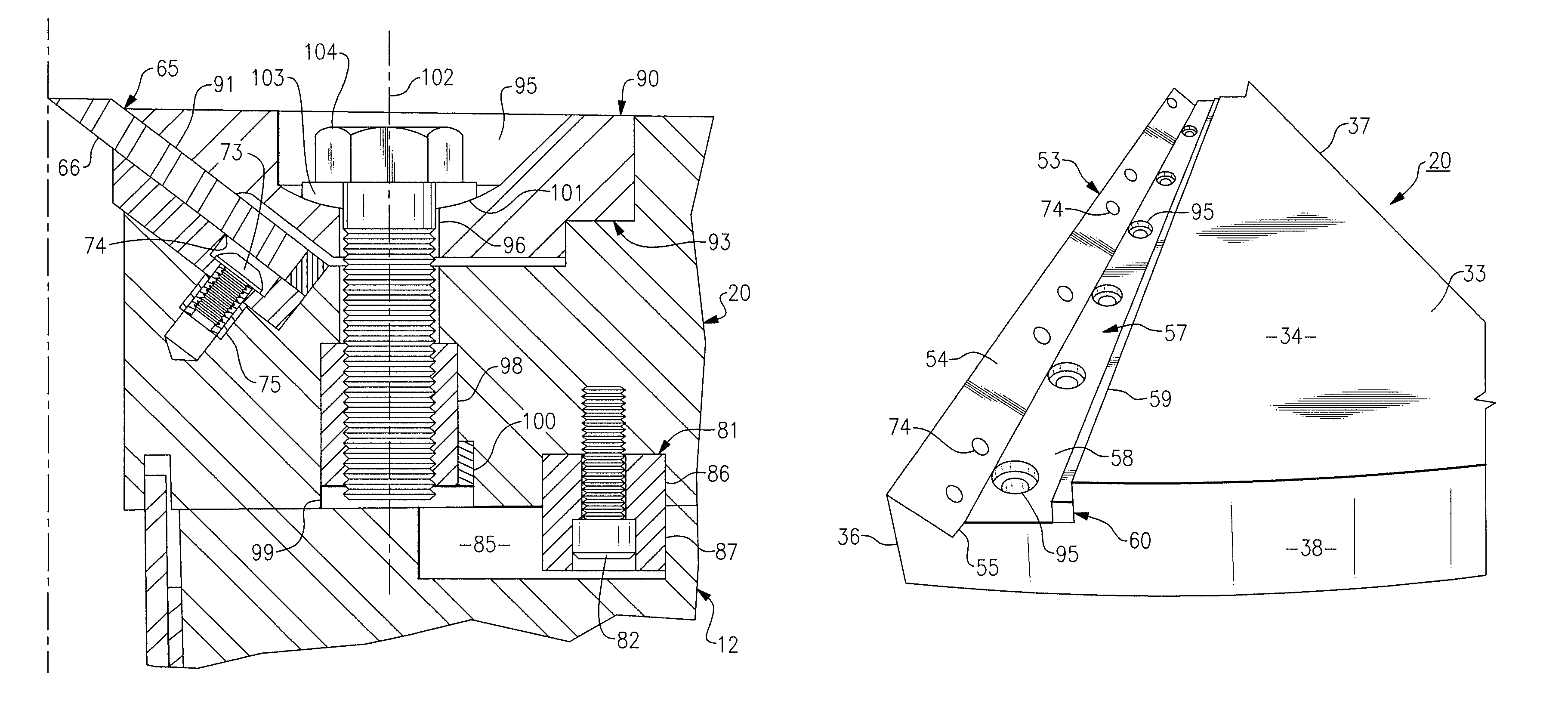 Clamping apparatus for wood chipper