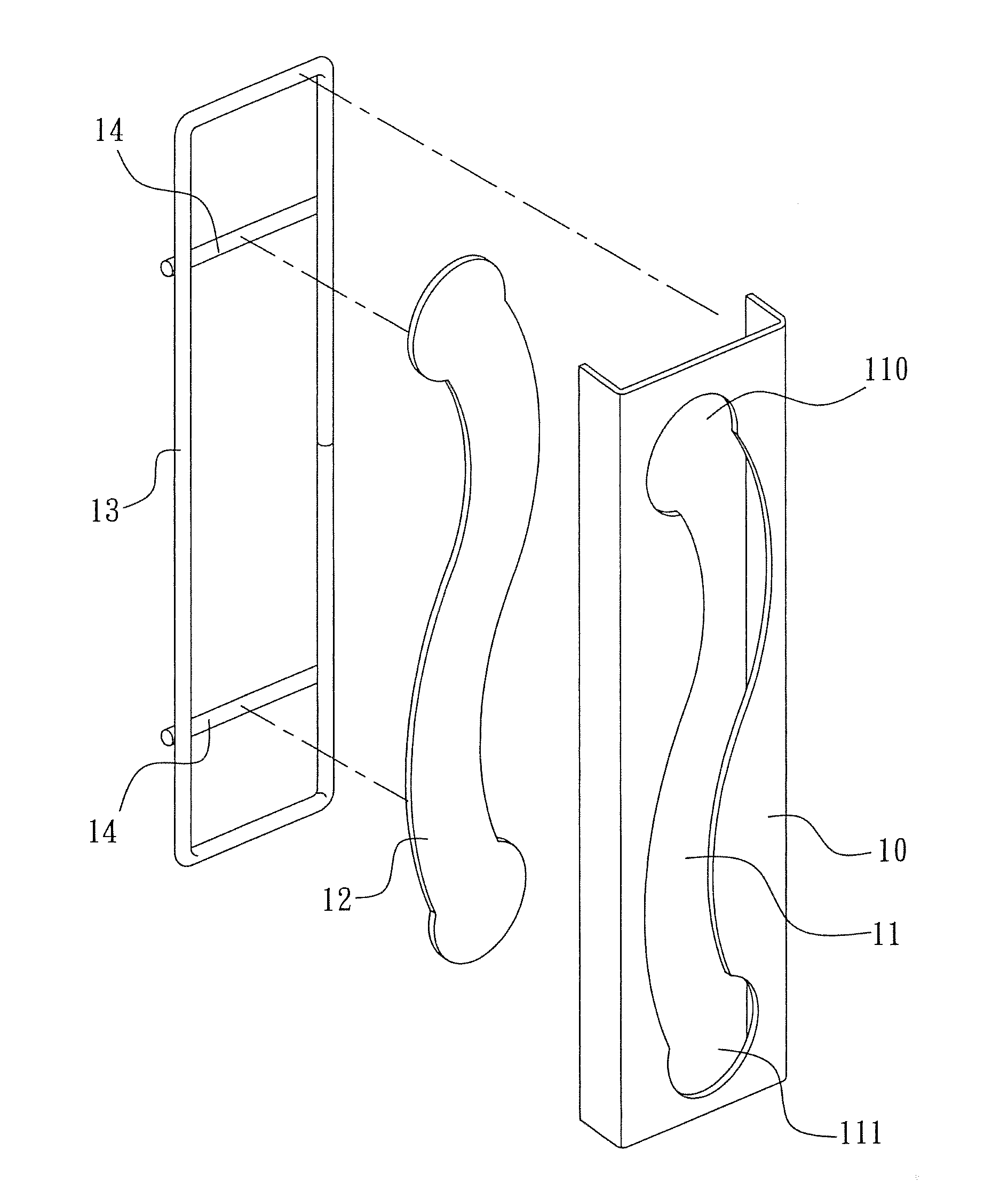 Rack with holder sheet members for holding cap-shaped items