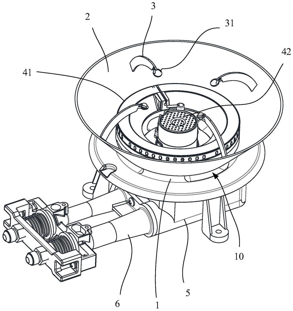 Integrated gas mixing structure, combustor and stove