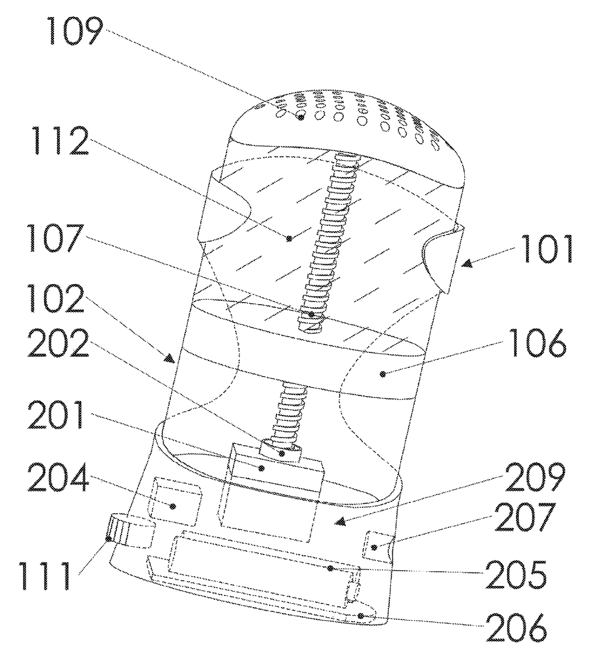 Electromechanical system for dispensing a composition