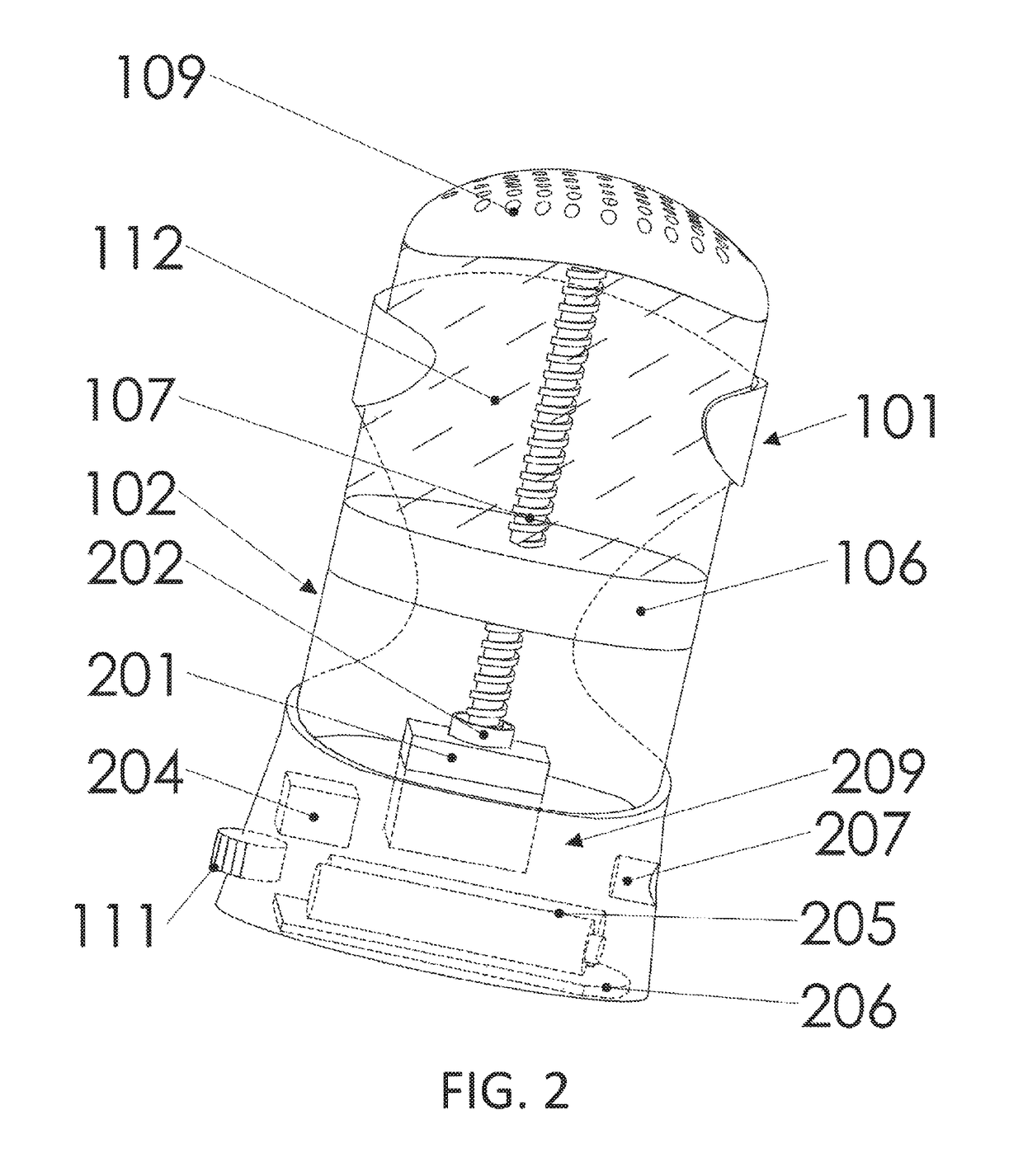 Electromechanical system for dispensing a composition