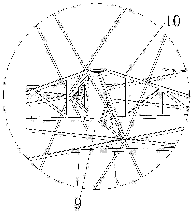 Vertical-axis wind turbine with flow collection blades and low gravity center