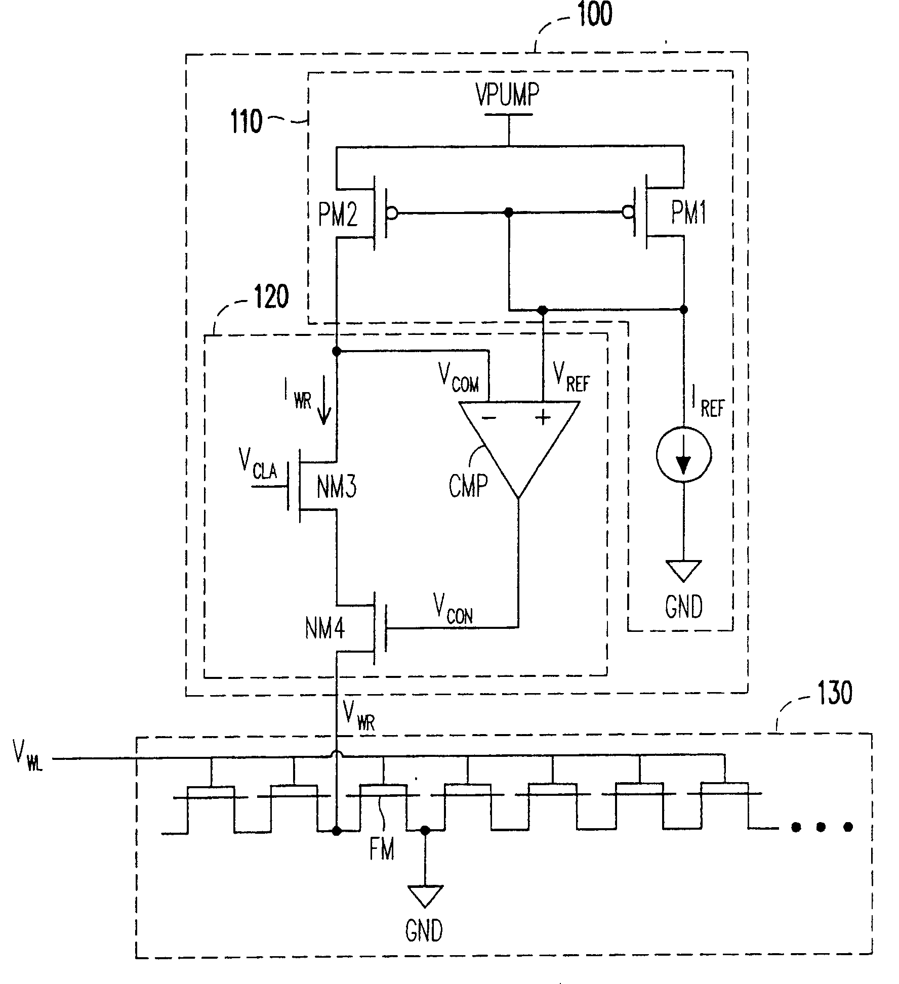 Writing circuit and method for flash memory