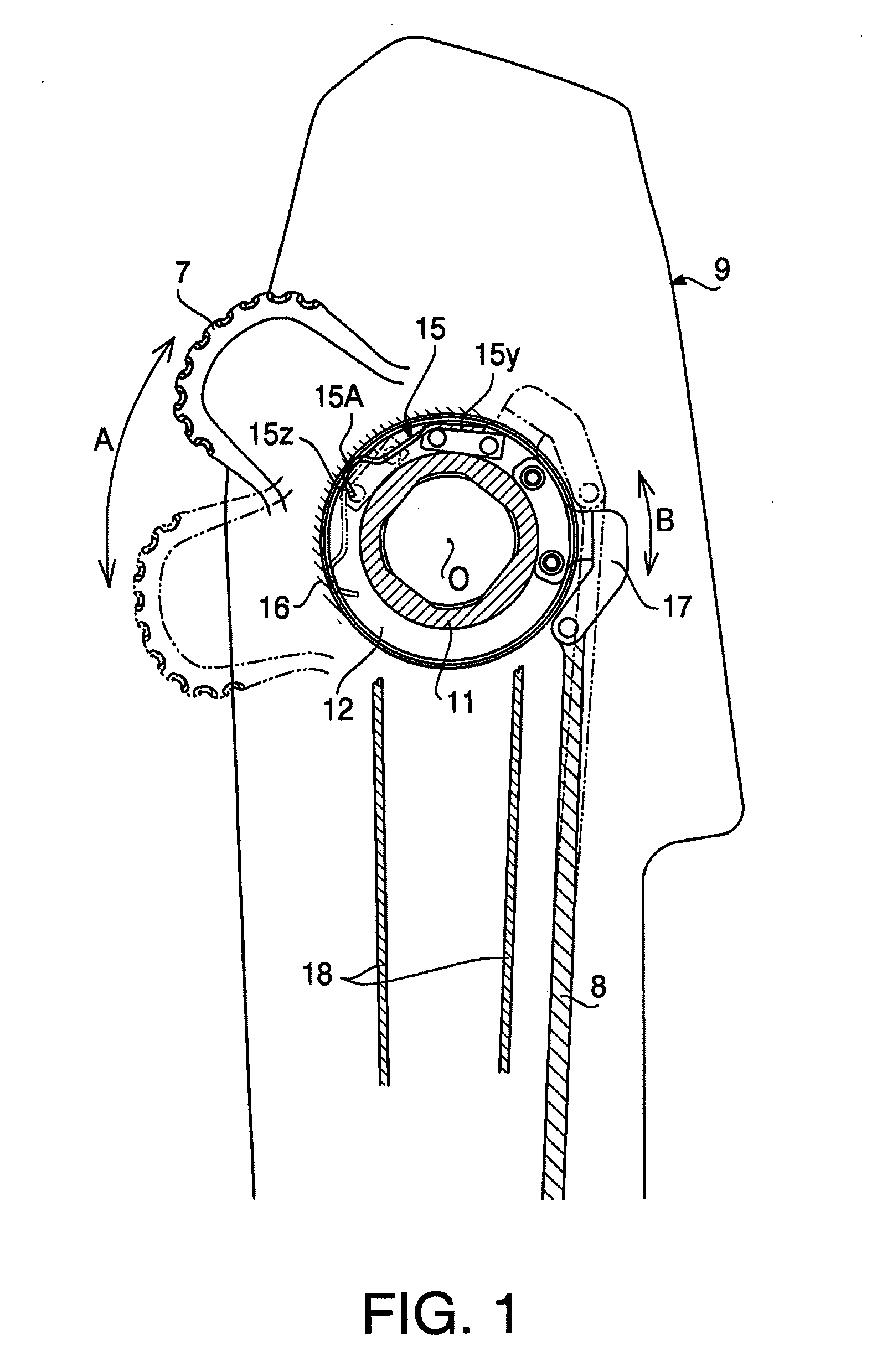 Endoscope and instrument lifting operation device for the same