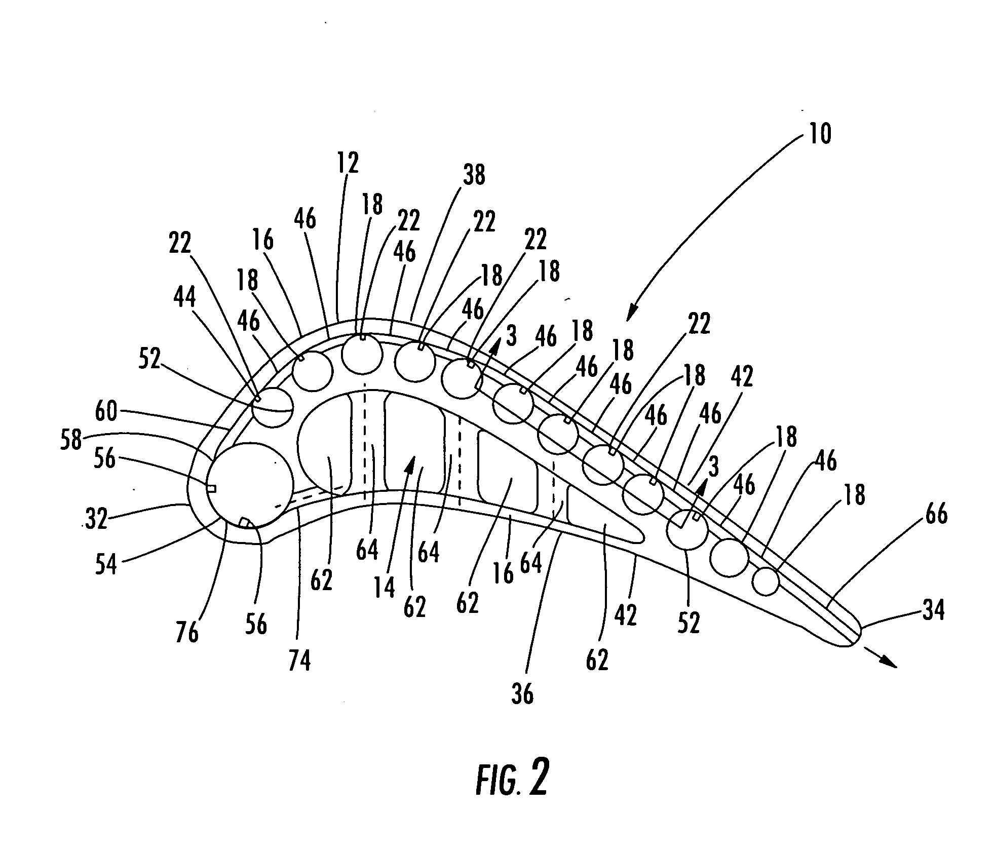 Turbine airfoil cooling system with near wall vortex cooling chambers