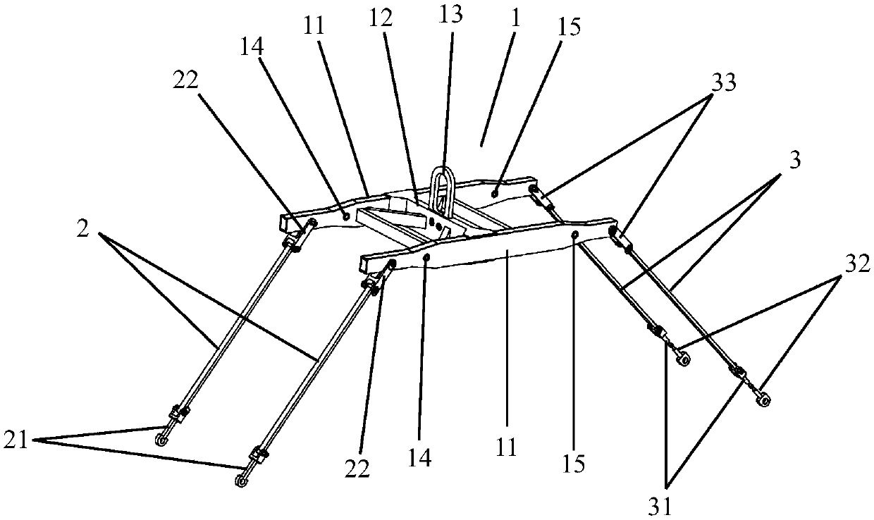 Mass center adjustable single-beam horizontal lifting tool