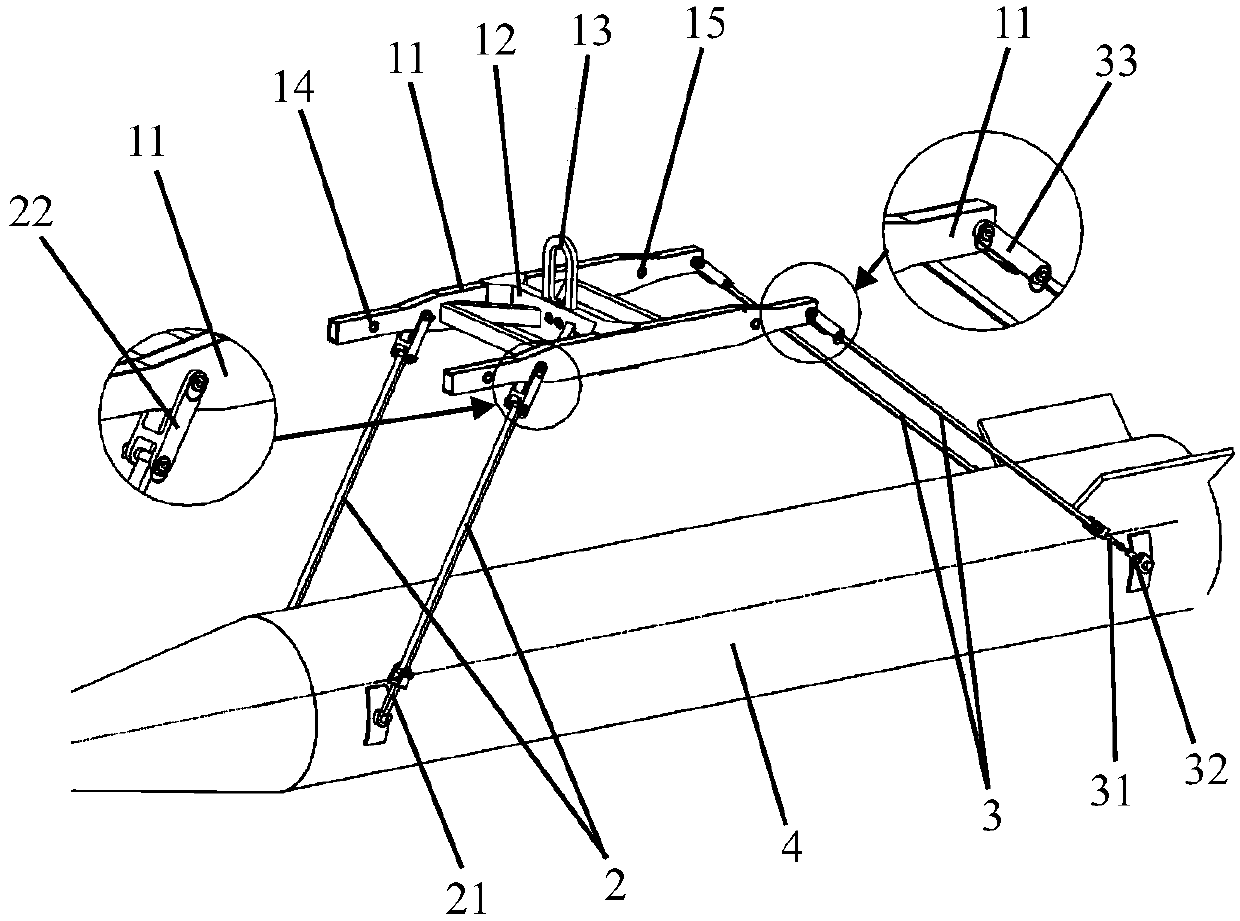 Mass center adjustable single-beam horizontal lifting tool