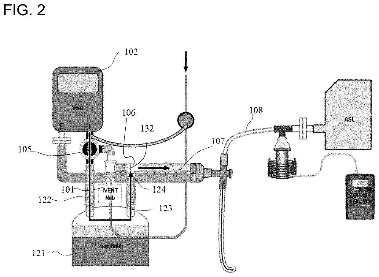 Breath actuated nebulizer for ventilator circuit