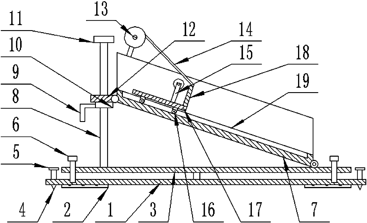 Sliding type gully crossing device for building construction