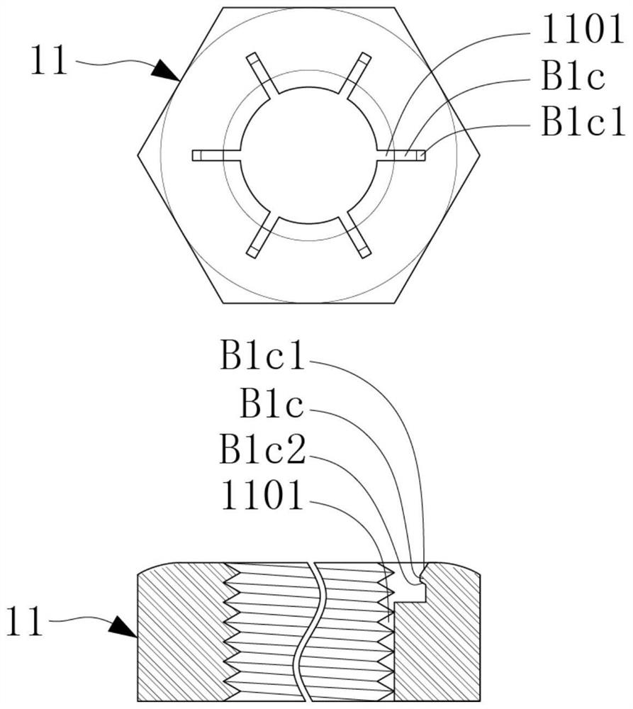 Anti-loosening bolt assembly with buckle pin arranged along thread axis