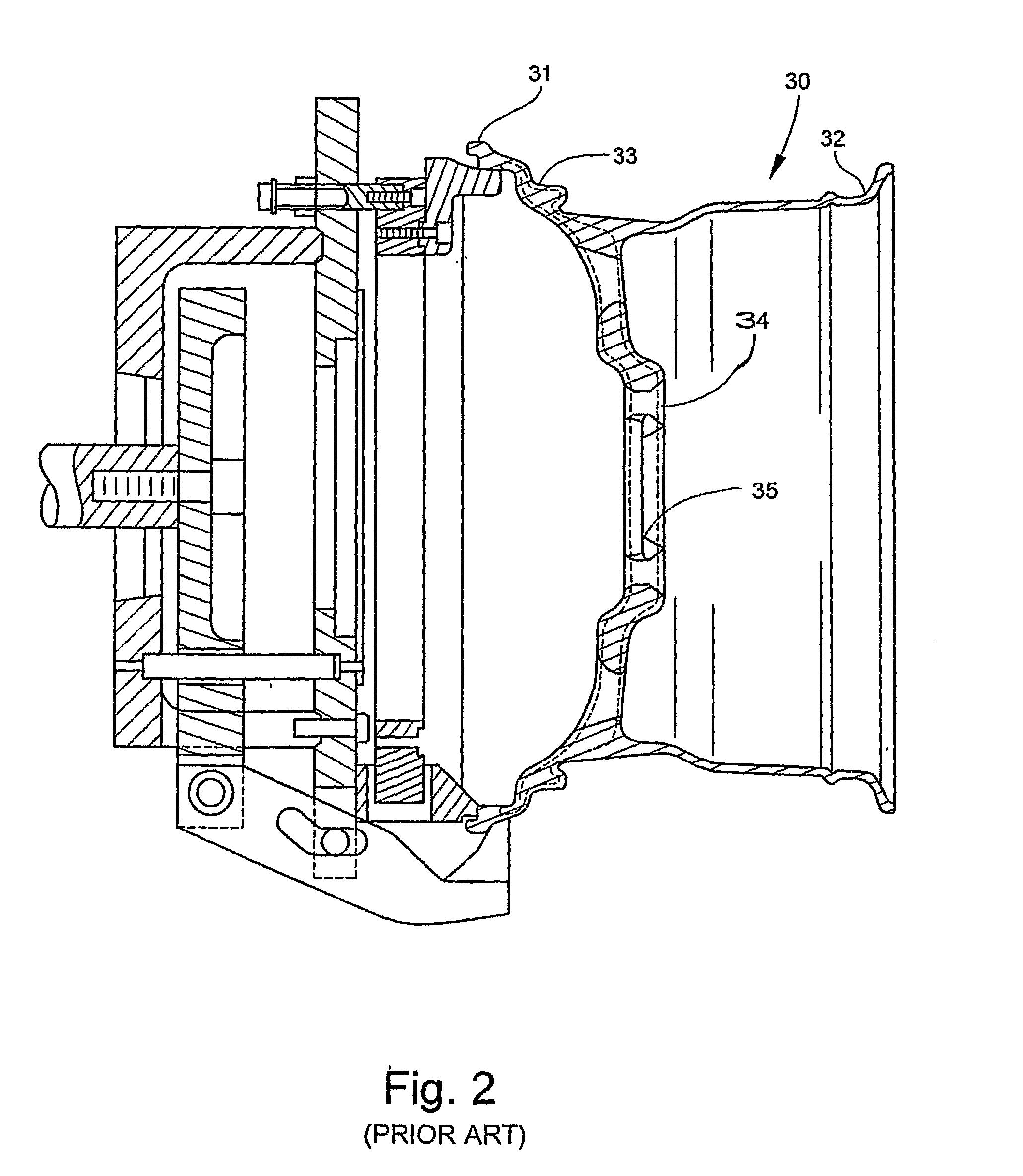 Method For Clamping And Turning A Vehicle Wheel Shape