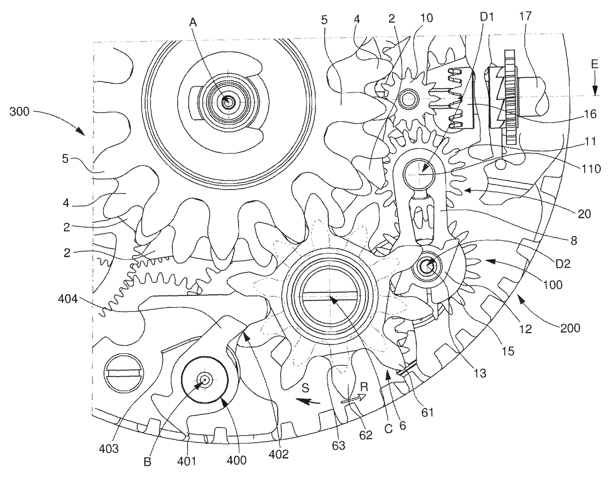 Timepiece display mechanism with a fast corrector