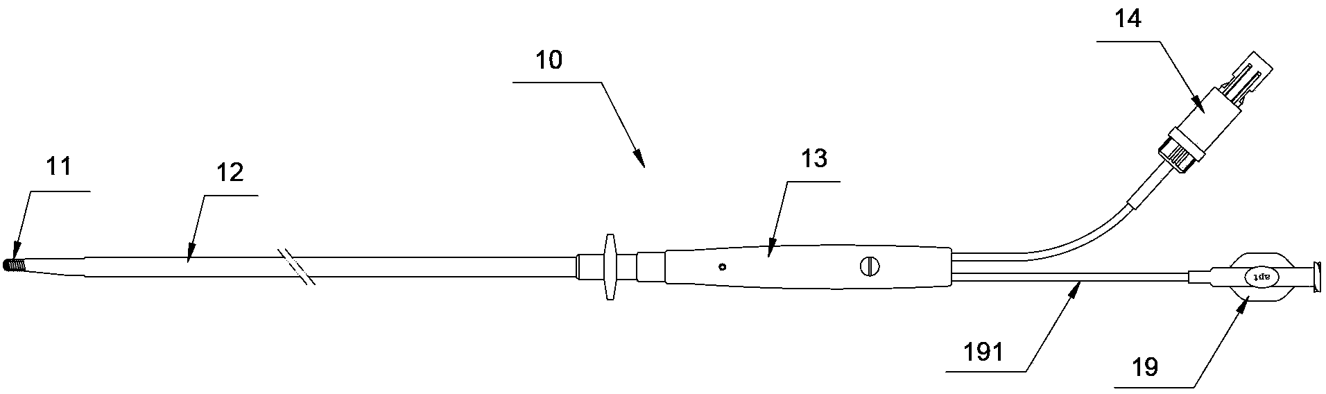 Renal artery cold saline water radio frequency ablation controllable electrode catheter