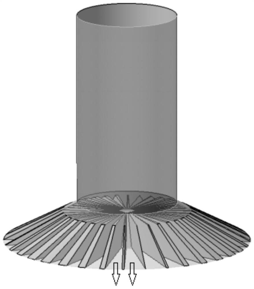 High-efficiency air supply device for non-resistance square area for buildings with projection function