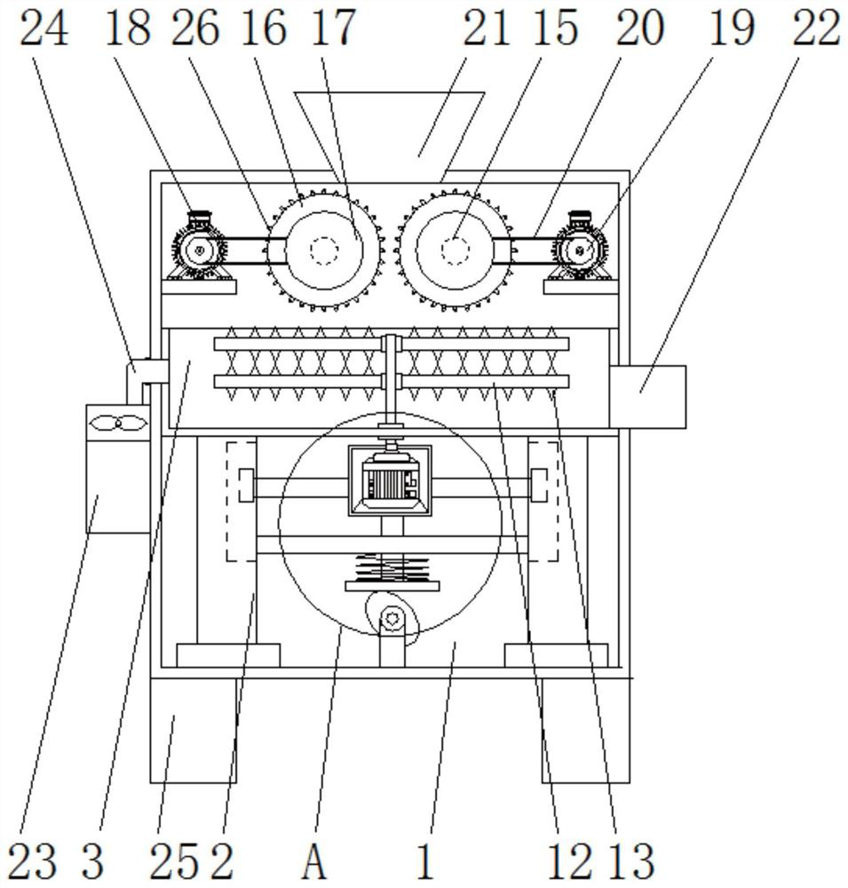 Raw material smashing device used for bamboo product machining