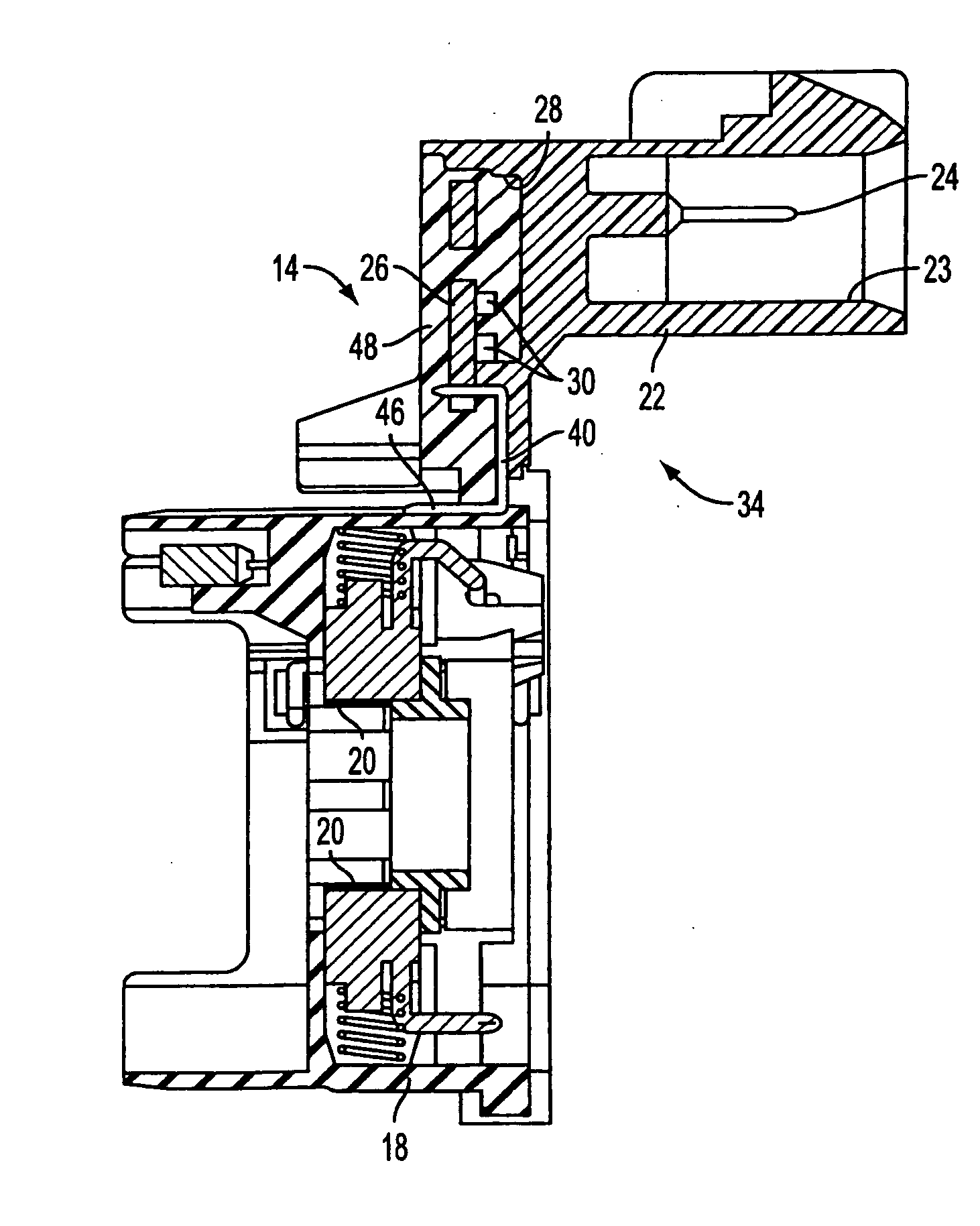 EMI suppression in permanent magnet DC motors having PCB outside motor in connector and overmolded