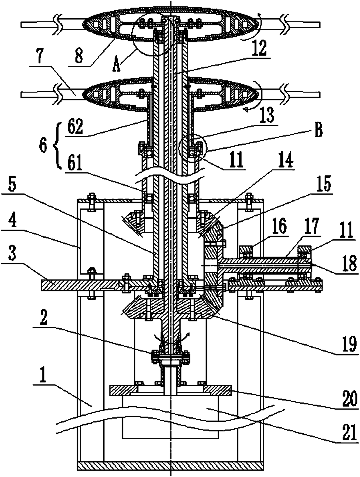 A dual-rotor synchronous reversing device