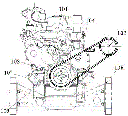 Method of balancing uneven stress on single side of crankshaft pulley of engine