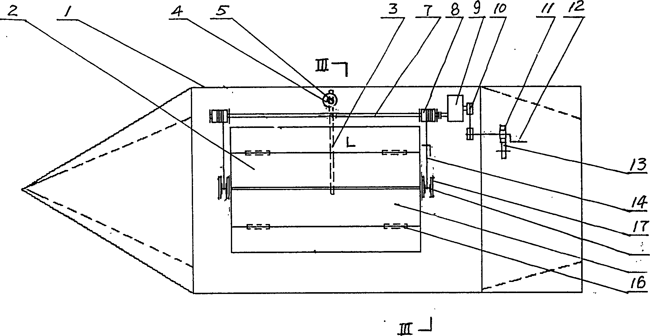 Cabin storage discharging device for riprap boat