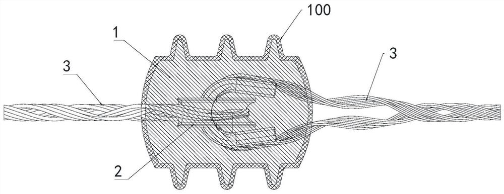 Integrated pre-twisted tensioning insulator and production process thereof