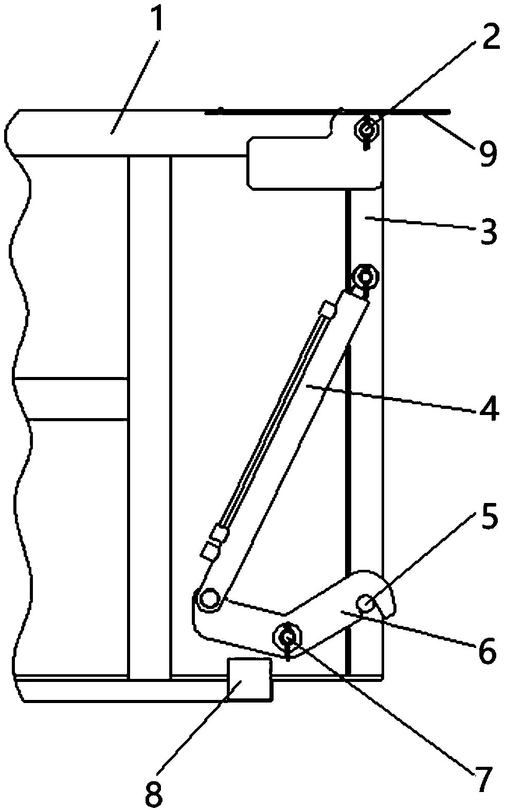 Gate device and rubbish compressing device