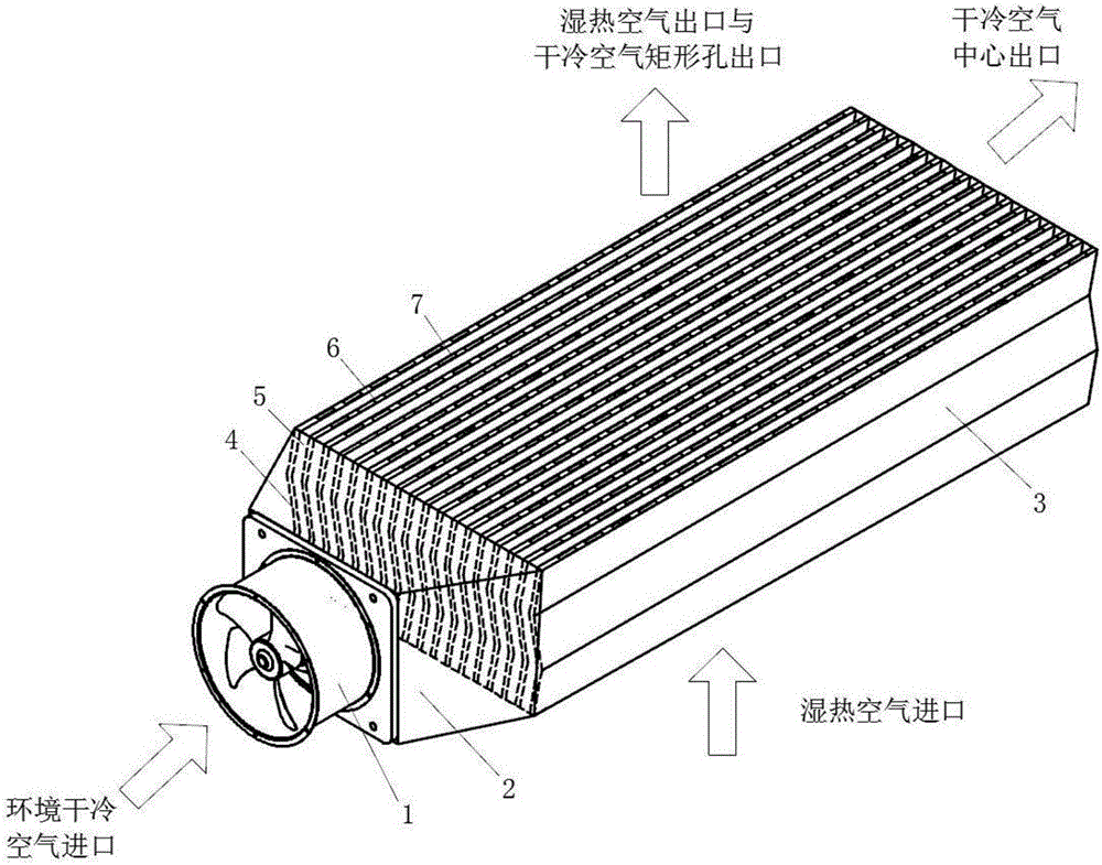 Air-air heat exchange device for defogging and water condensing of cooling tower