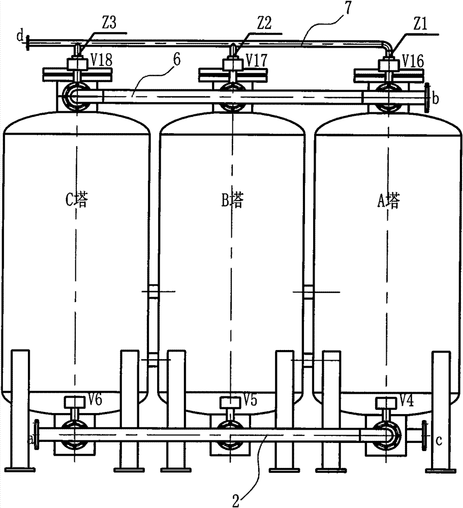 Nitrogen making machine with three-tower structure