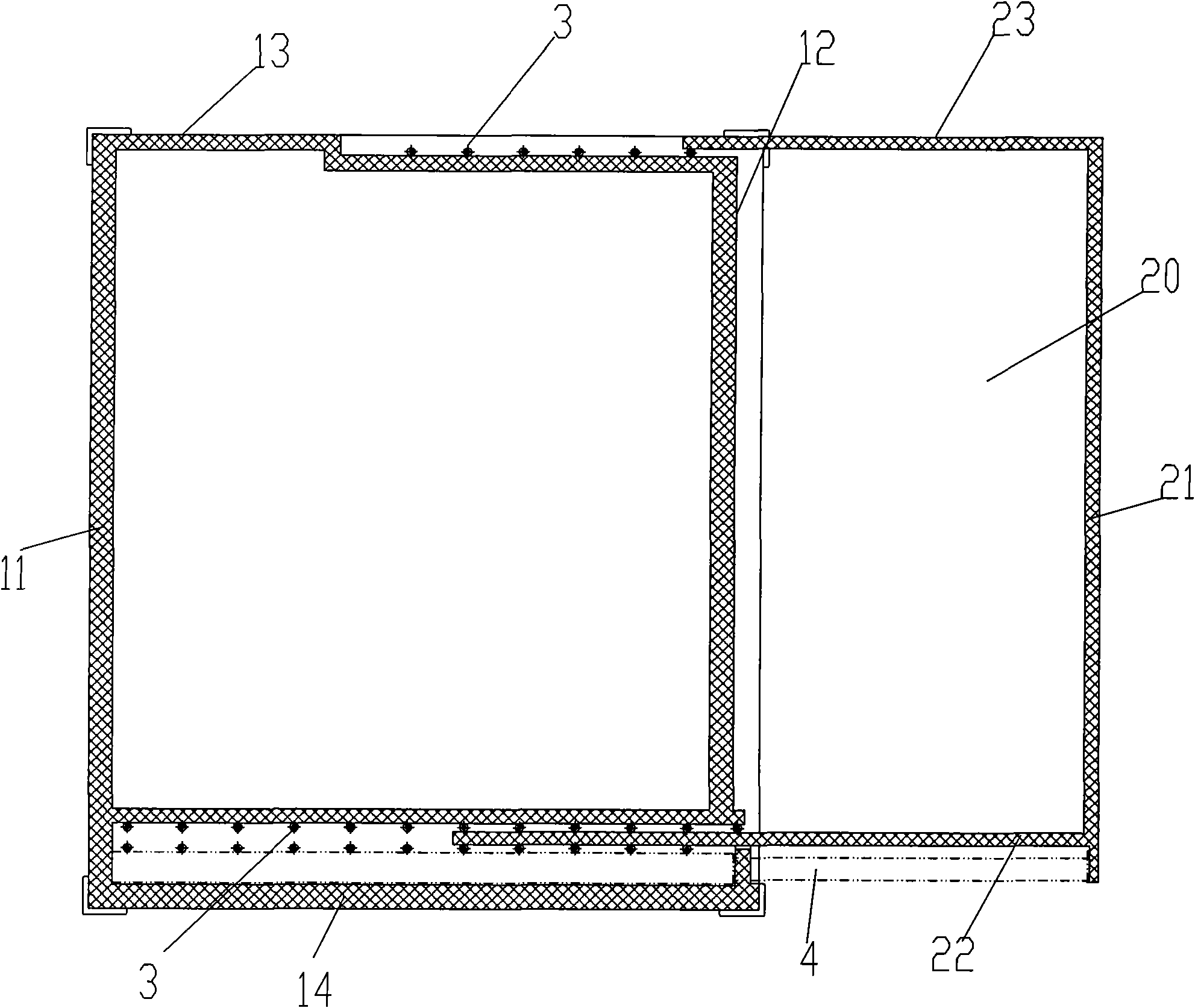 Extensible medical examination box body