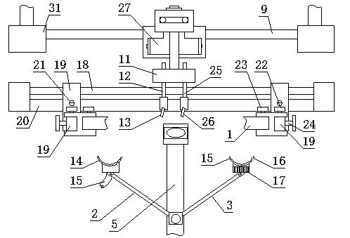 Printing unit of printing equipment of mouth-slanted wine bottle