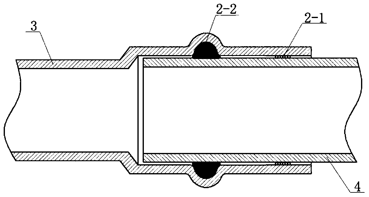 Combined sealing connecting method for plastic pipes