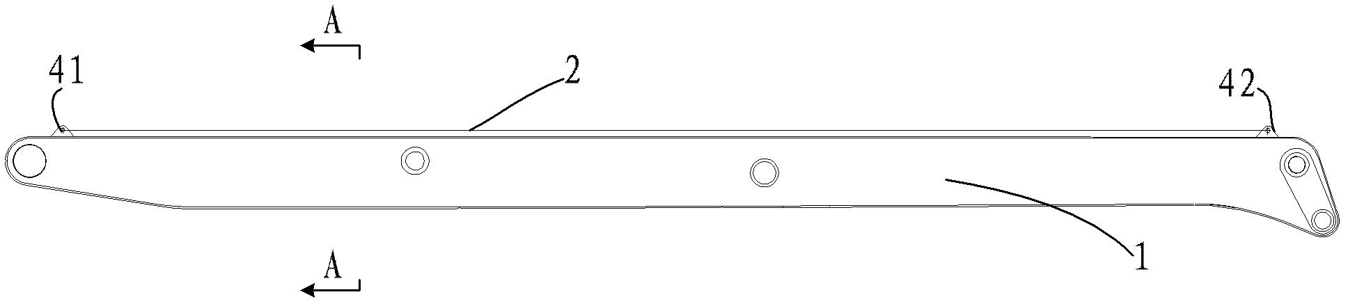 Tensile beam, arm support and pump truck