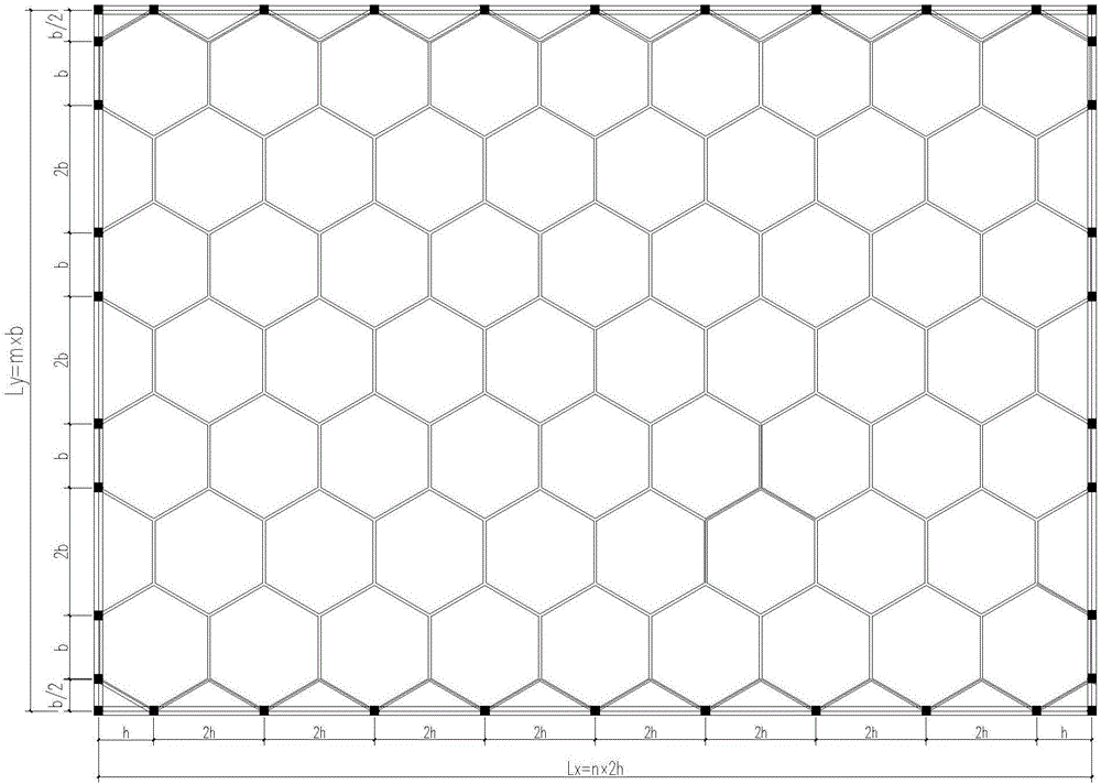 Long-span long-narrow concrete honeycomb open-web sandwich floor covering and manufacturing method