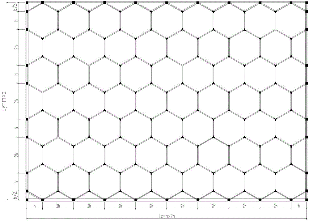 Long-span long-narrow concrete honeycomb open-web sandwich floor covering and manufacturing method