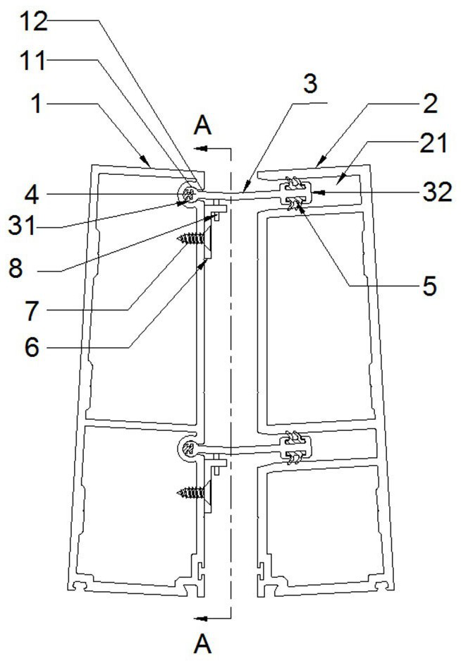 Variable-angle curtain wall male and female stand column inserting system and mounting method thereof