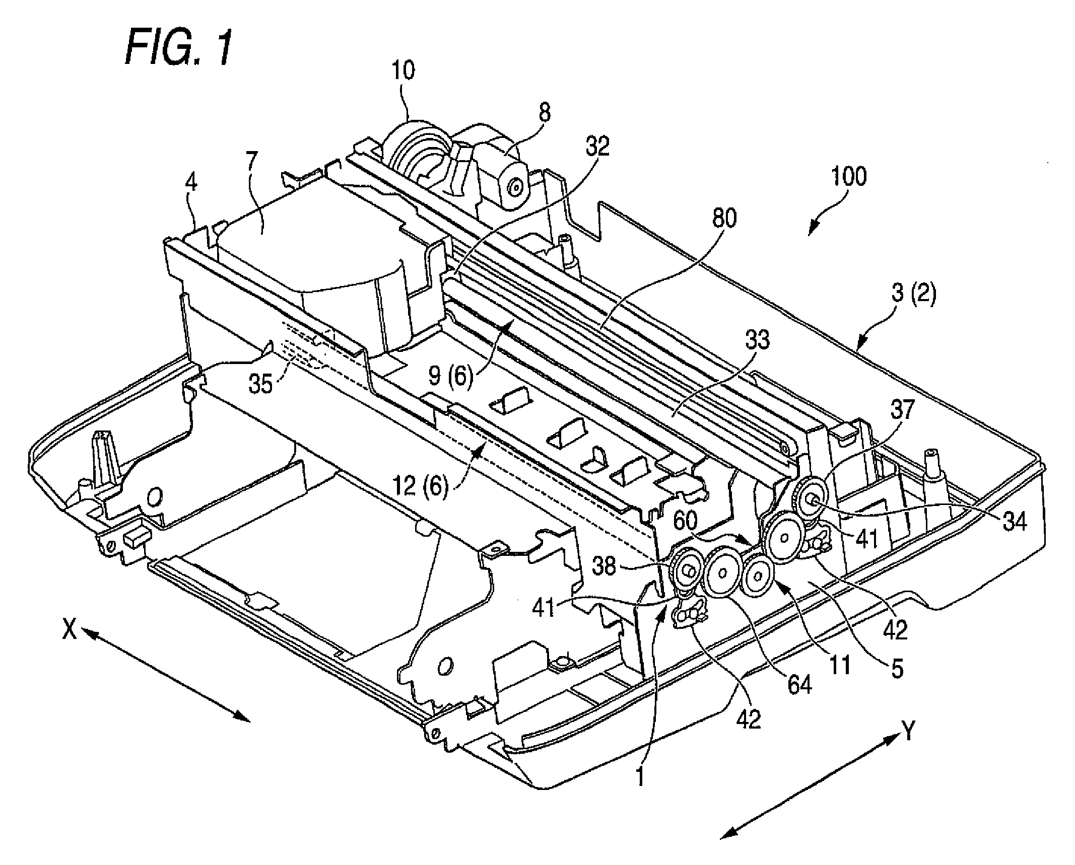 Gap adjusting device, recording apparatus and liquid ejection apparatus