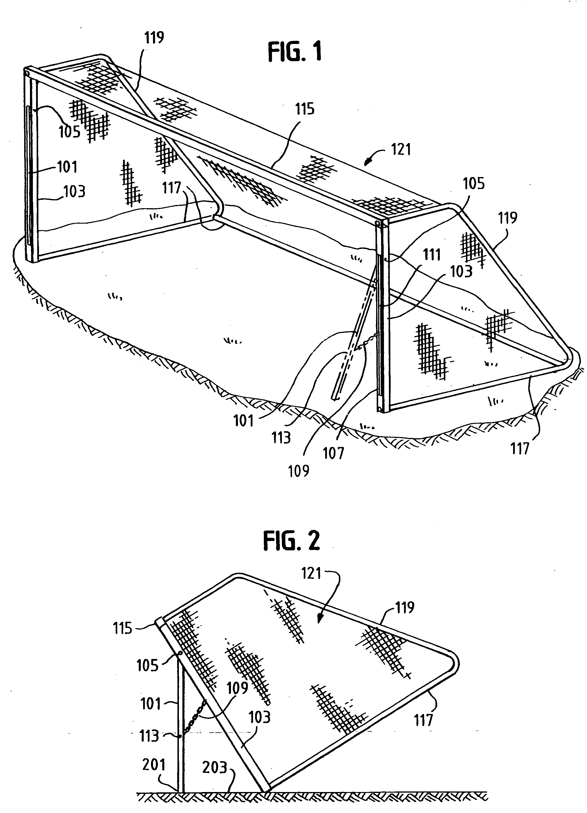 Apparatus for supporting a goal upright